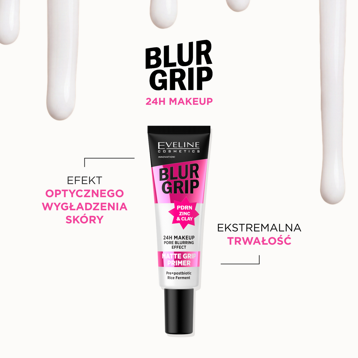 Baza pod makijaż, 24H trwałości i matowienia, Blur Grip - 2