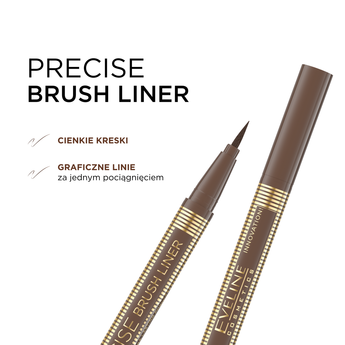 Eyeliner z pędzelkiem, brązowy - 2
