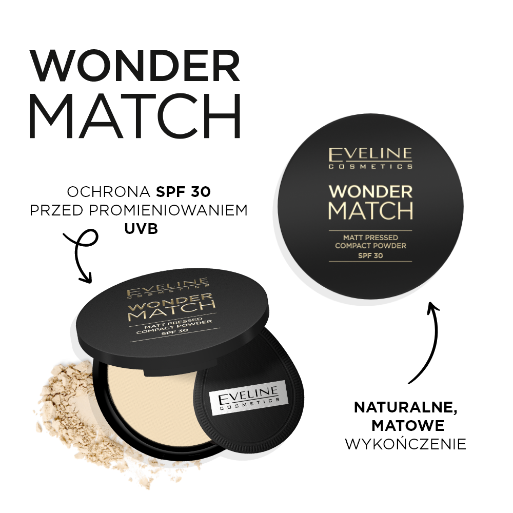 Matowy puder prasowany z filtrem ochronnym SPF 30 - 2