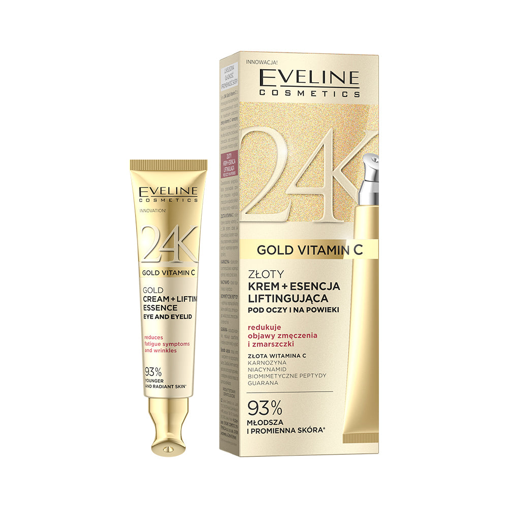 24K Gold Vitamin C Złoty krem + esencja liftingujące pod oczy i na powieki