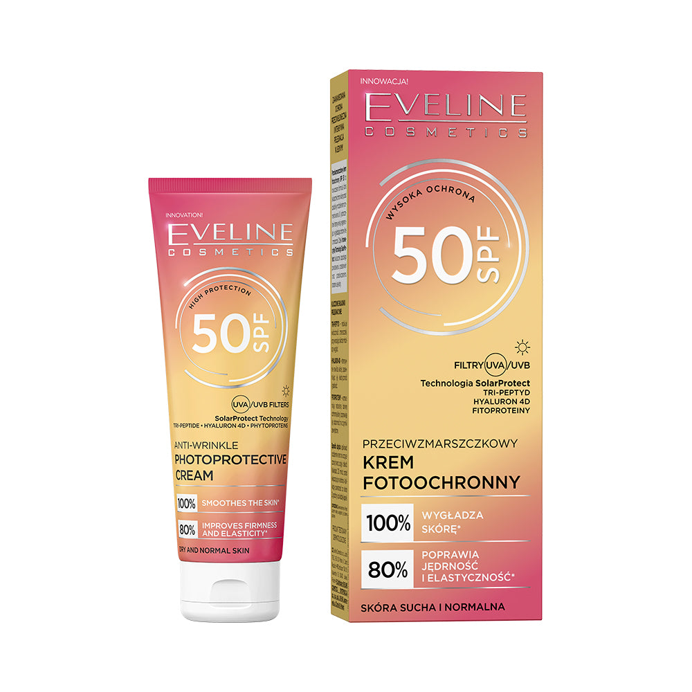 Eveline Cosmetics Przeciwzmarszczkowy krem fotoochronny SPF 50 — Inhaltsstoffe i ocena