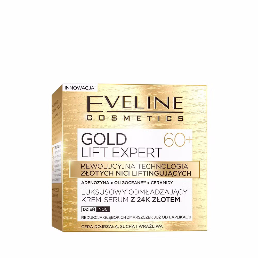 Gold Lift Expert Luksusowy odmładzający krem-serum z 24k złotem 60+