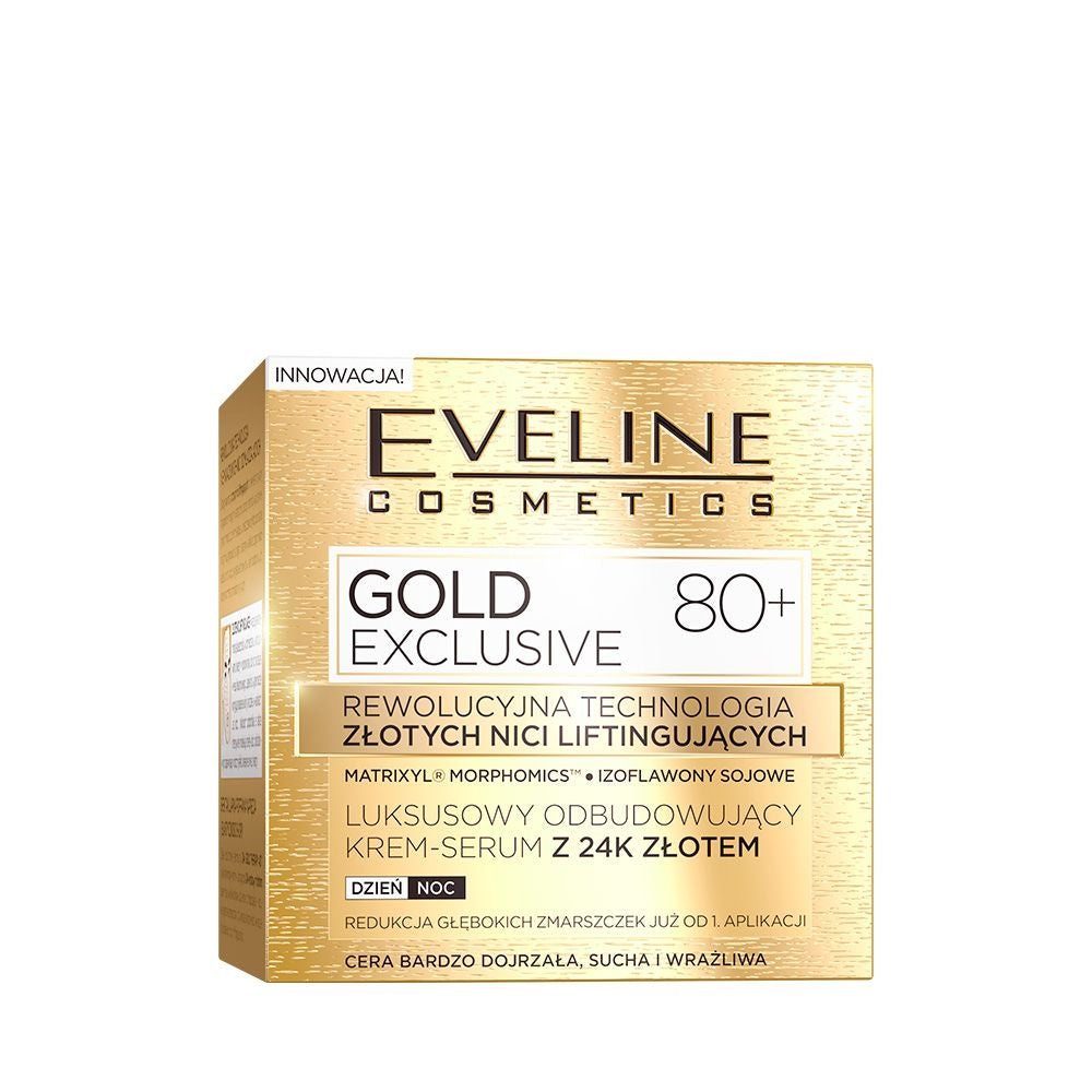 Gold Lift Expert Gold exclusive 80+ luksusowy odbudowujący krem-serum z 24k złotem