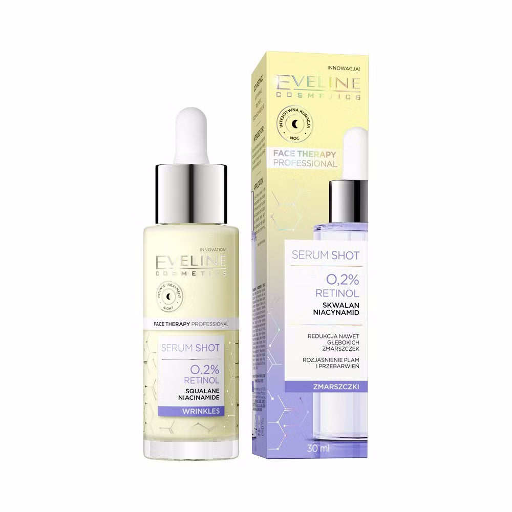Face Therapy Professional Serum Shot Kuracja przeciwzmarszczkowa z 0,2% retinolu na twarz, szyję i dekolt — Inhaltsstoffe i ocena