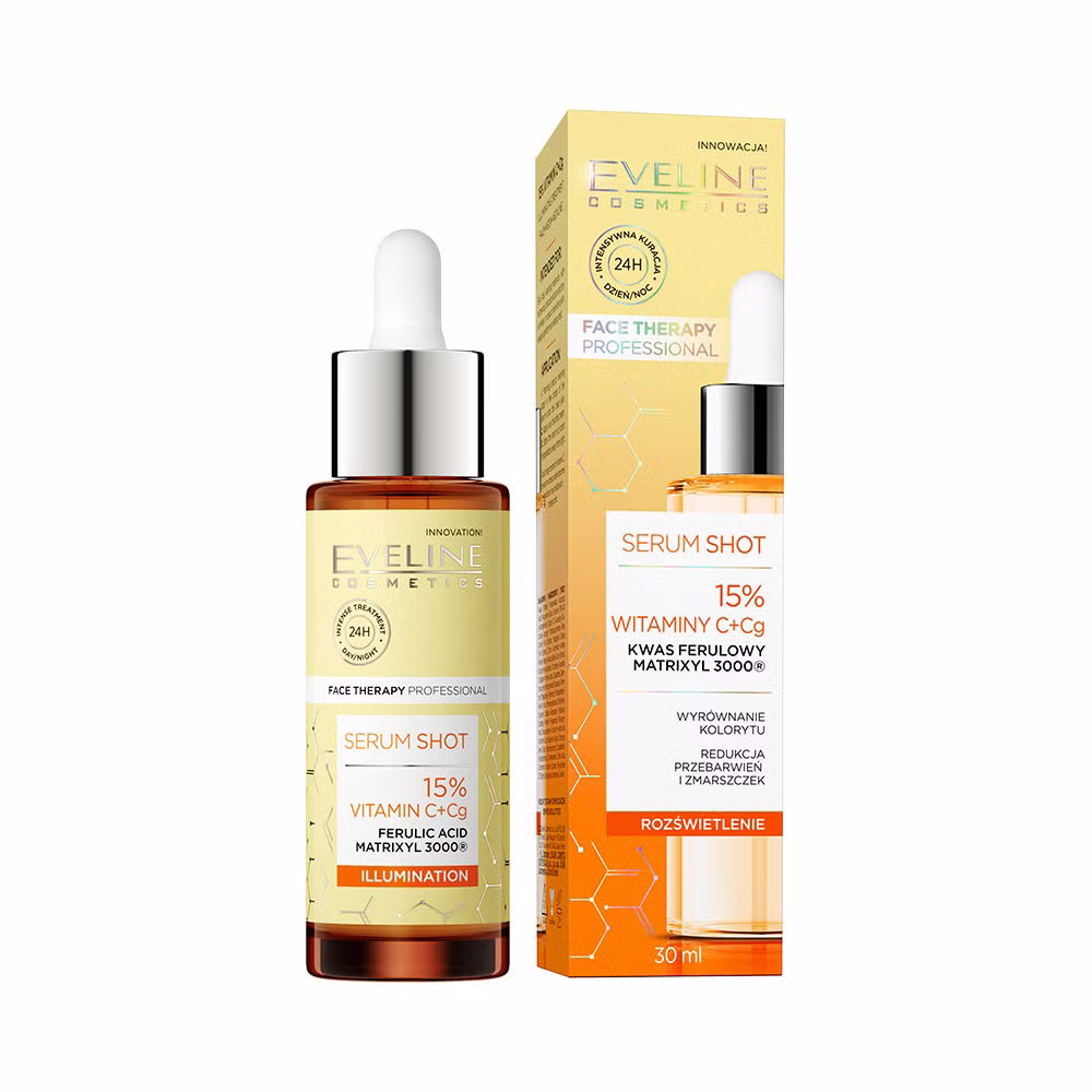 Face Therapy Professional Serum Shot Kur z 15% Vitamine C + Cg für das Gesicht, Hals und Dekolleté