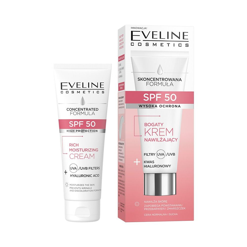 Eveline Cosmetics - Bogaty krem nawilżający z SPF50