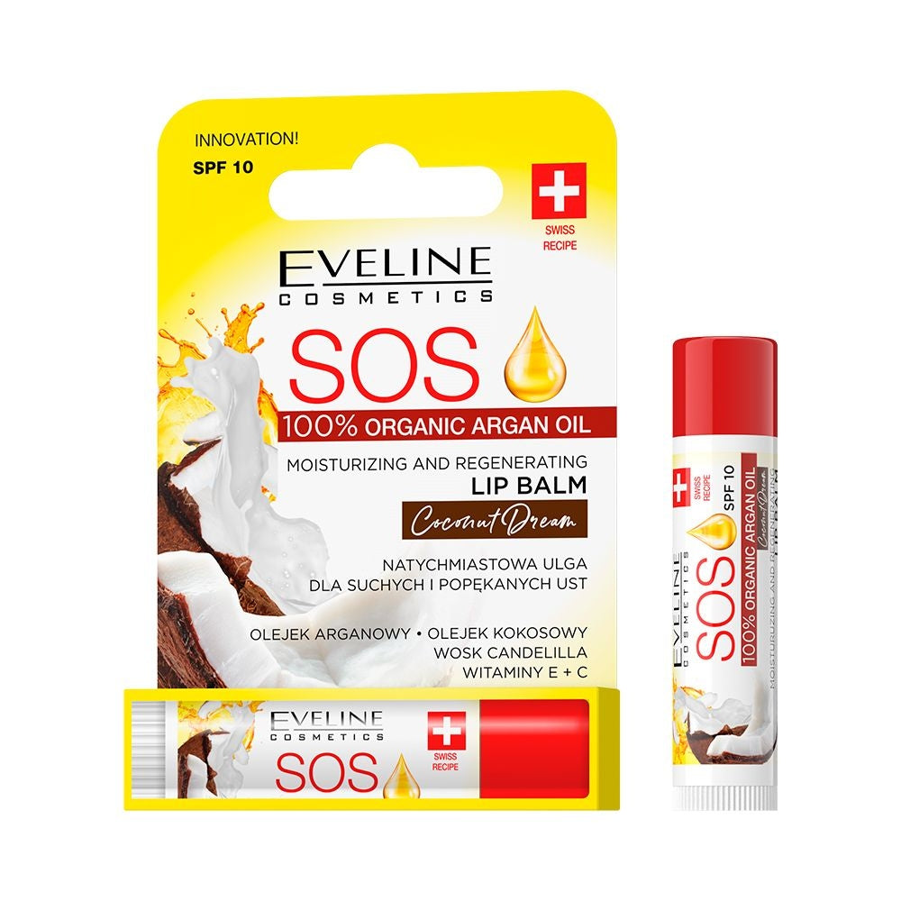 Eveline Cosmetics S.O.S. Nawilżająco-regenerujący balsam do ust Coconut Dream