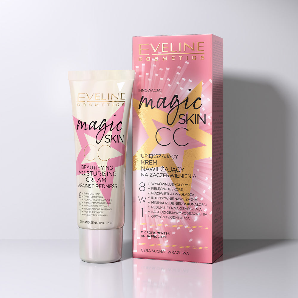 Magic Skin CC verschönernd Feuchtigkeitscreme gegen Rötungen 8w1 — Inhaltsstoffe i ocena